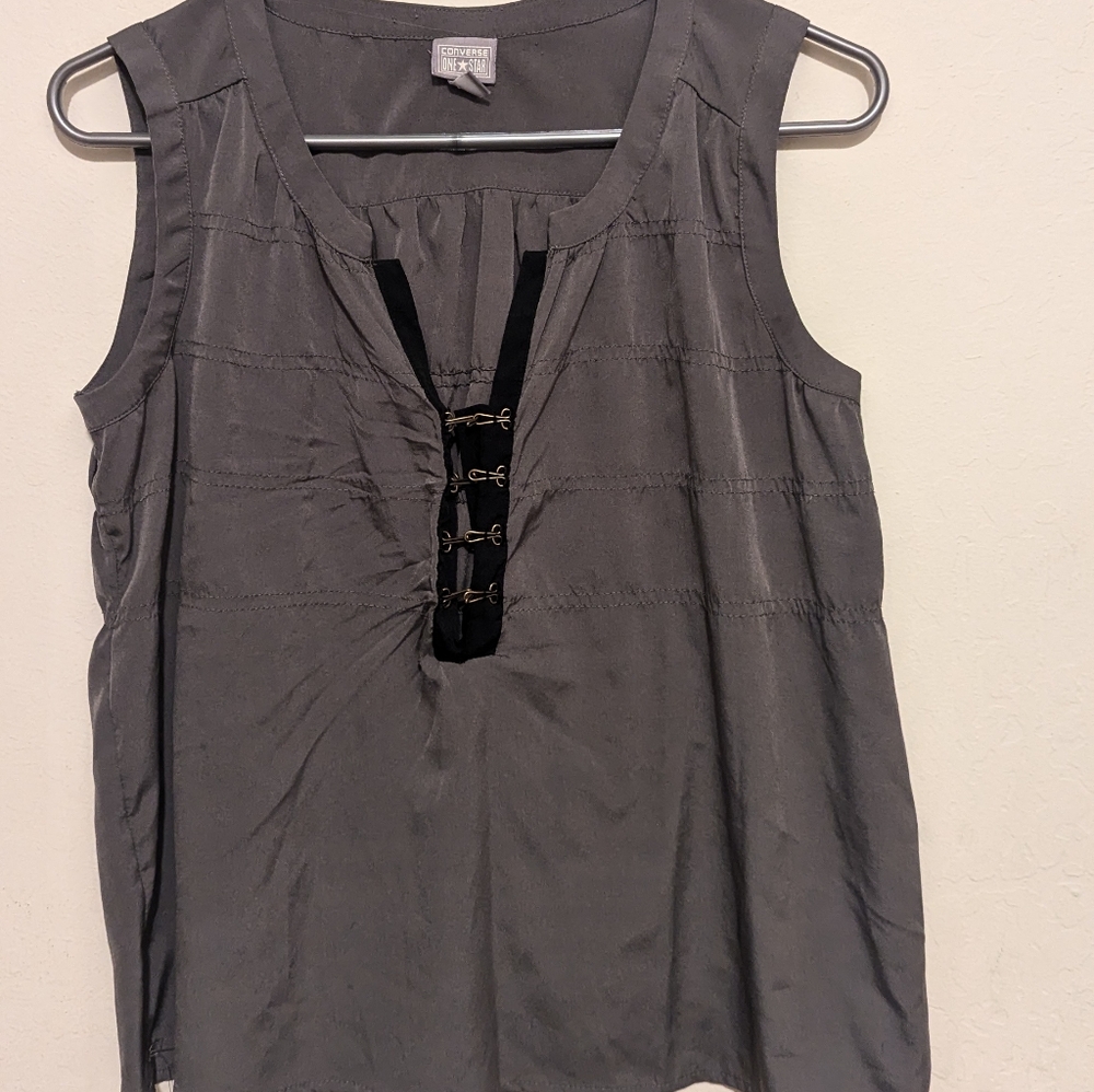Converse One Star Grey With Hooks Sleeveless Shirt Size XS